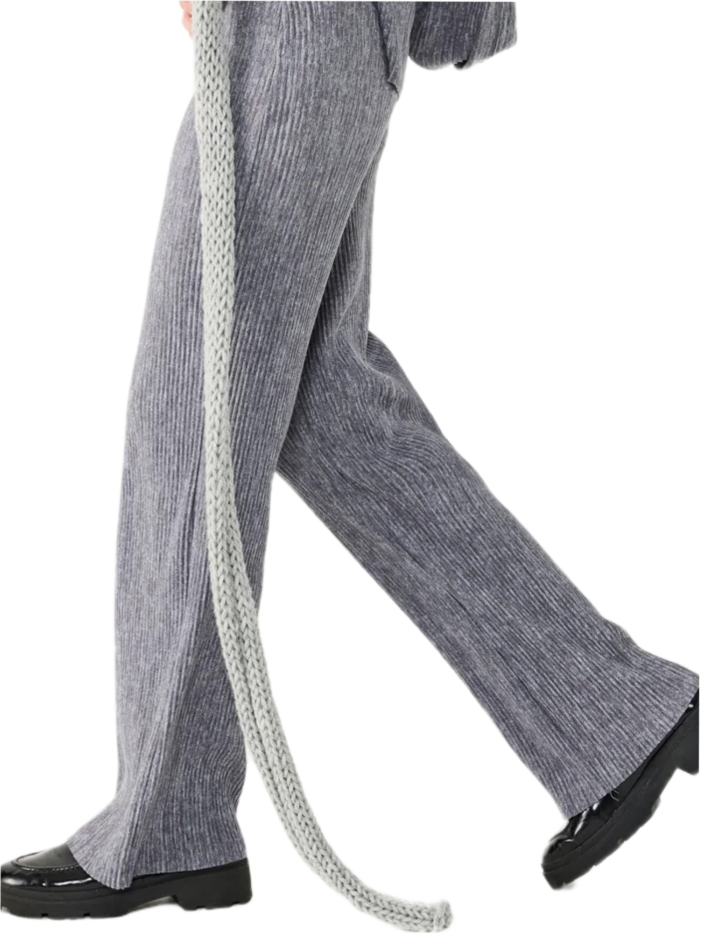 No Matter What Wide Leg Hose in Grau