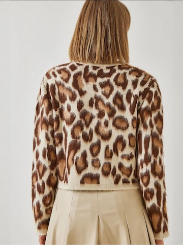 Bianco Lucci Knit Cardigan in Beige