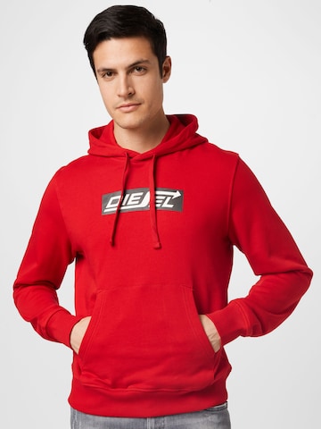 DIESEL Sweatshirt 'GINN' in Rood: voorkant