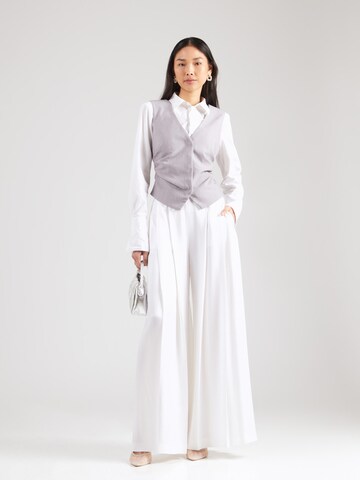 BOSS Wide leg Bandplooibroek 'Tetosa' in Wit