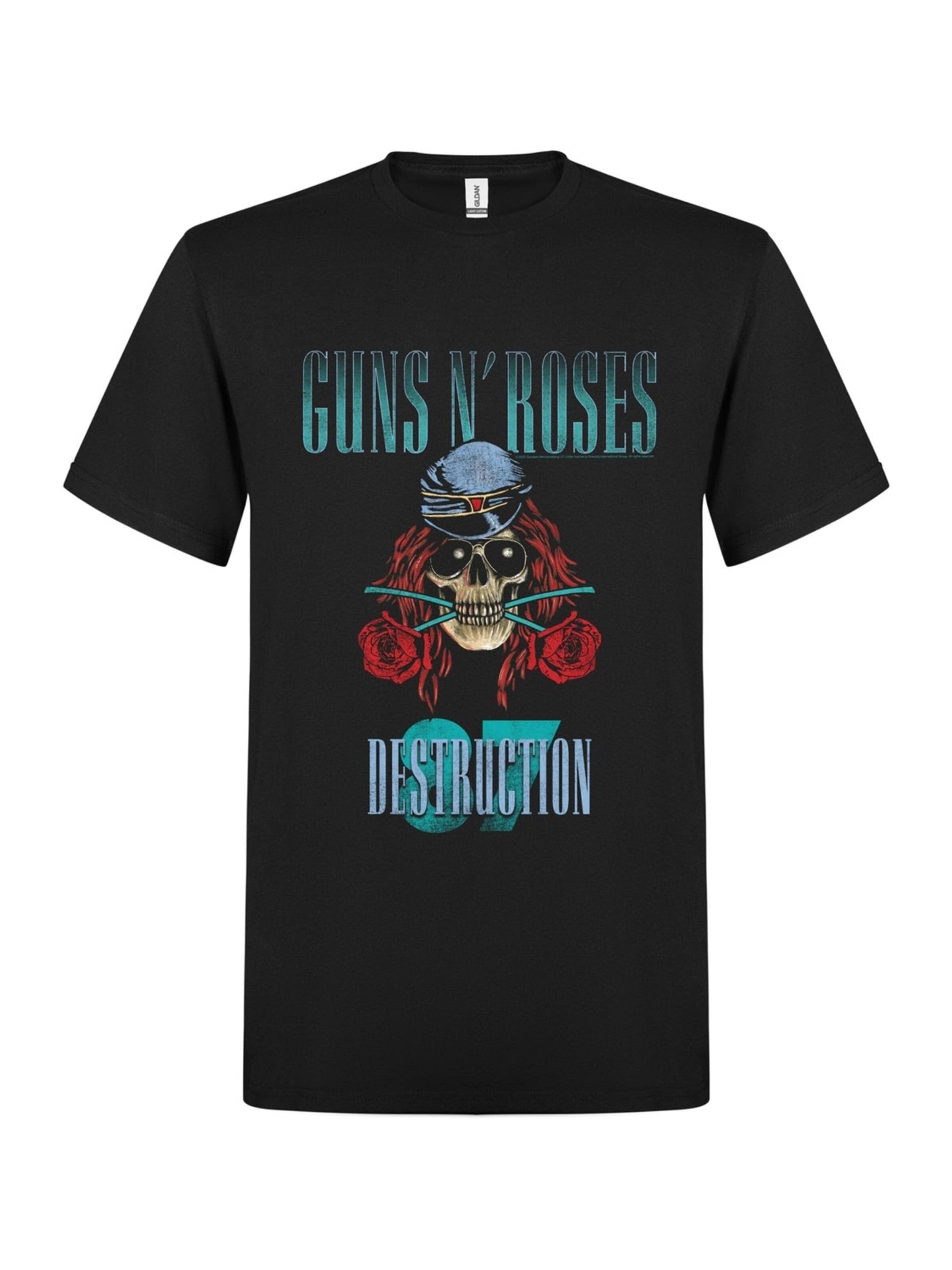 GUNS N' ROSES Shirt 'Axl Destruction' in Black: front