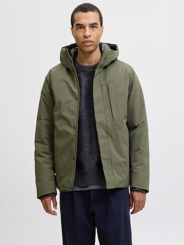 JACK & JONES Φθινοπωρινό και ανοιξιάτικο μπουφάν 'JJEKEEN' σε πράσινο: μπροστά
