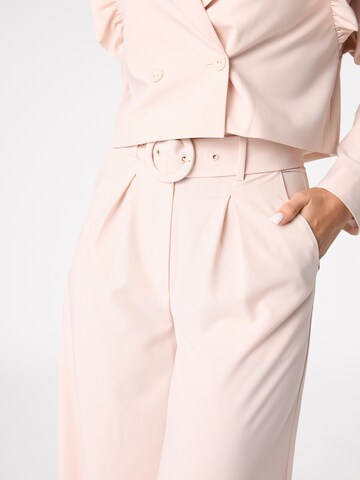 Laurella Wide Leg Bukser med lægfolder i pink