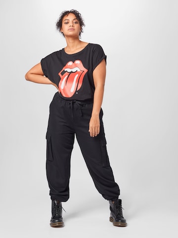 Merchcode - Camiseta 'Rolling Stones Tongue' en negro