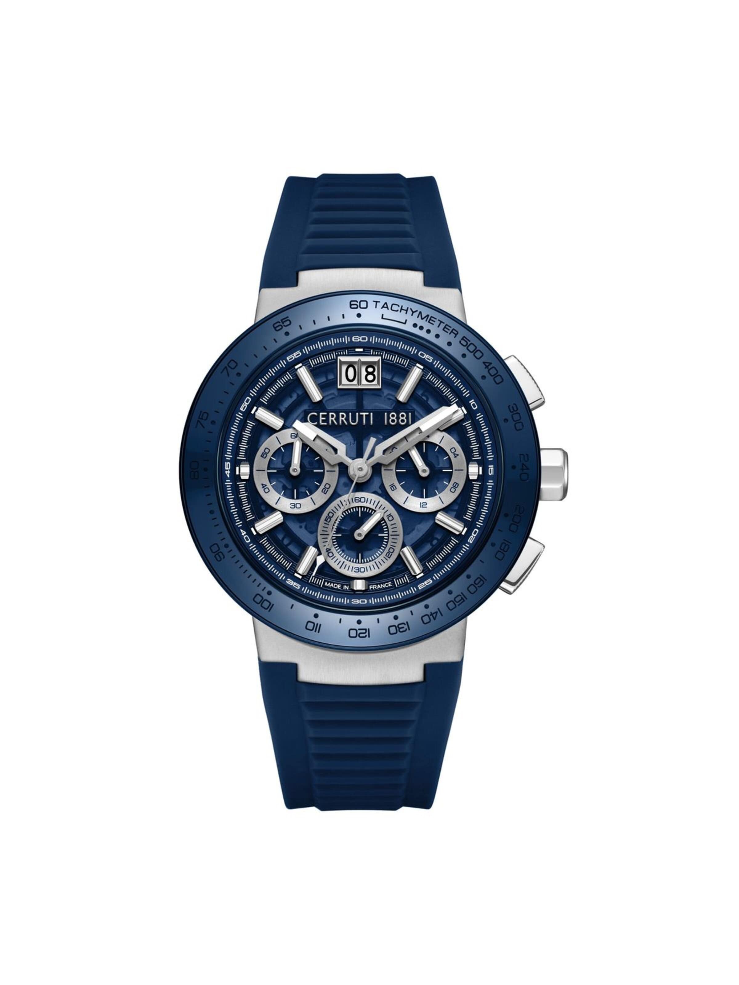 Montre à affichage analogique 'Filiano' CERRUTI 1881 en bleu : devant