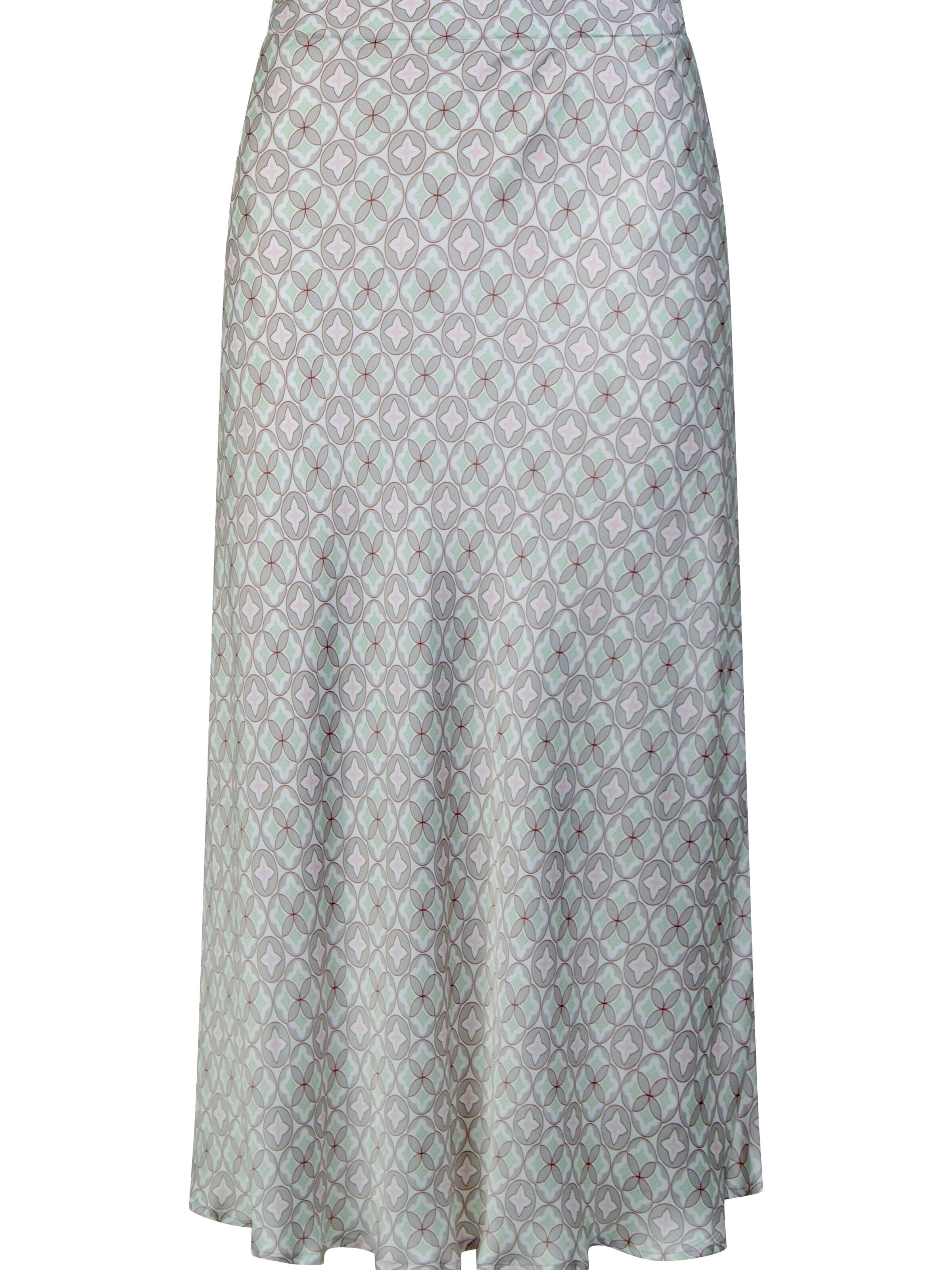 White Label by RoFa Rock 'Fließender Midi-Rock mit Pastelldruck'‌‌‌‌‌‌‌‌‌‌ in Grau: Vorderseite