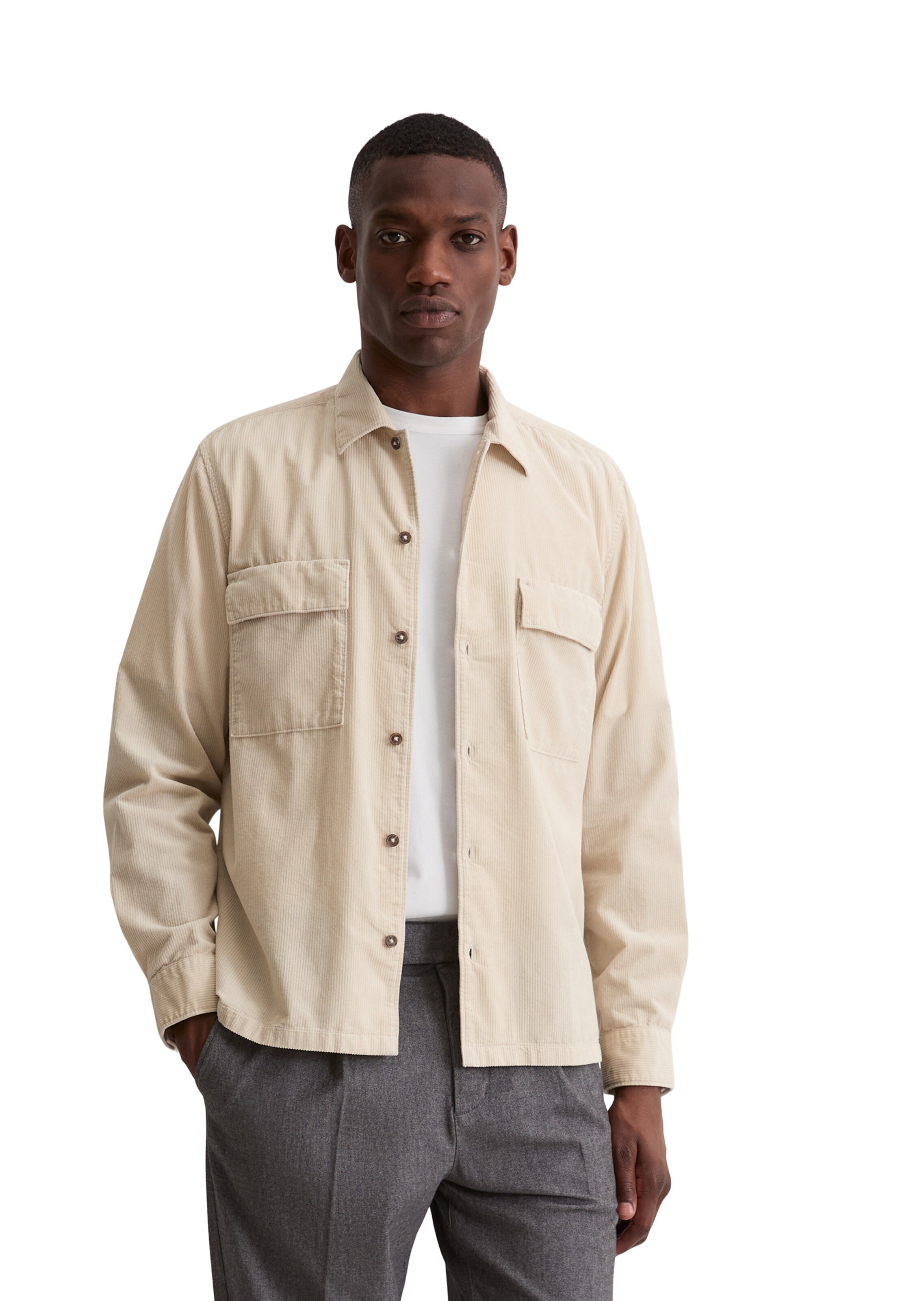 Marc O'Polo Regular Fit Hemd in Beige: Vorderseite