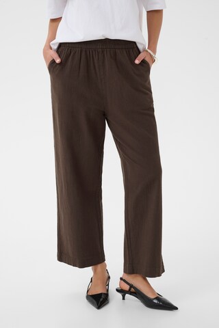 Kaffe - Pierna ancha Pantalón 'KANaya' en marrón: frente