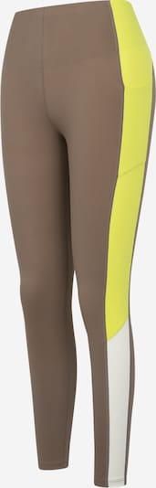Yvette Sports Παντελόνι φόρμας 'Carly' σε σκούρο καφέ / κίτρινο / λευκό, Άποψη προϊόντος