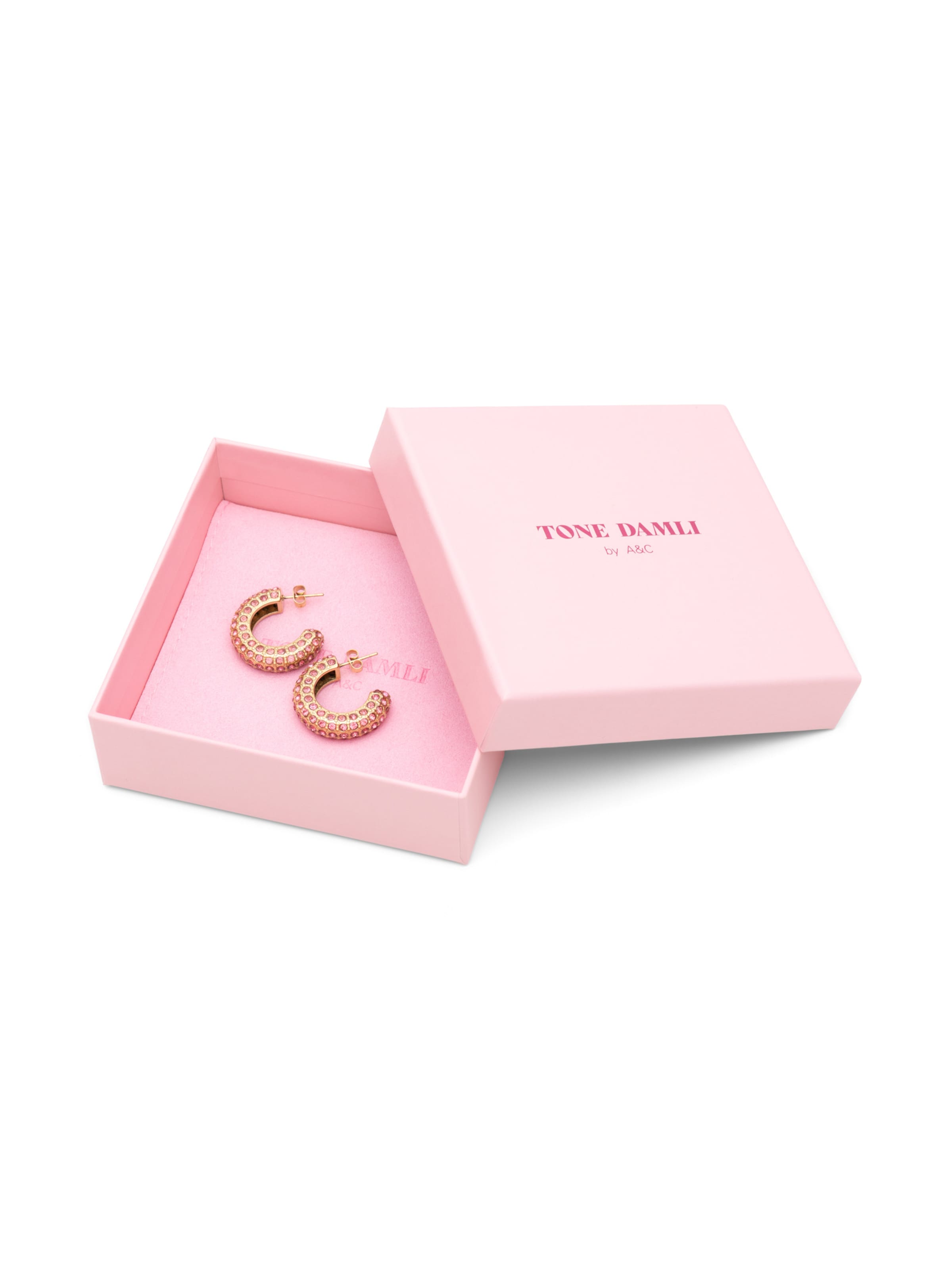 Boucles d'oreilles 'Tone Damli  - Hoops' A&C Oslo – Nordic Design Jewellery en rose