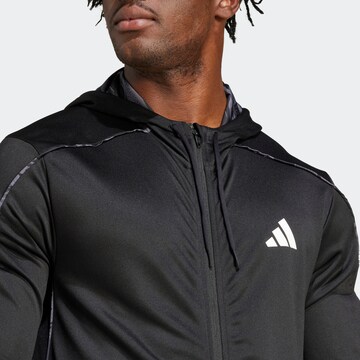 ADIDAS PERFORMANCE Athletic Zip-Up Hoodie in Black