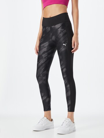 Skinny Pantalon de sport PUMA en noir : devant