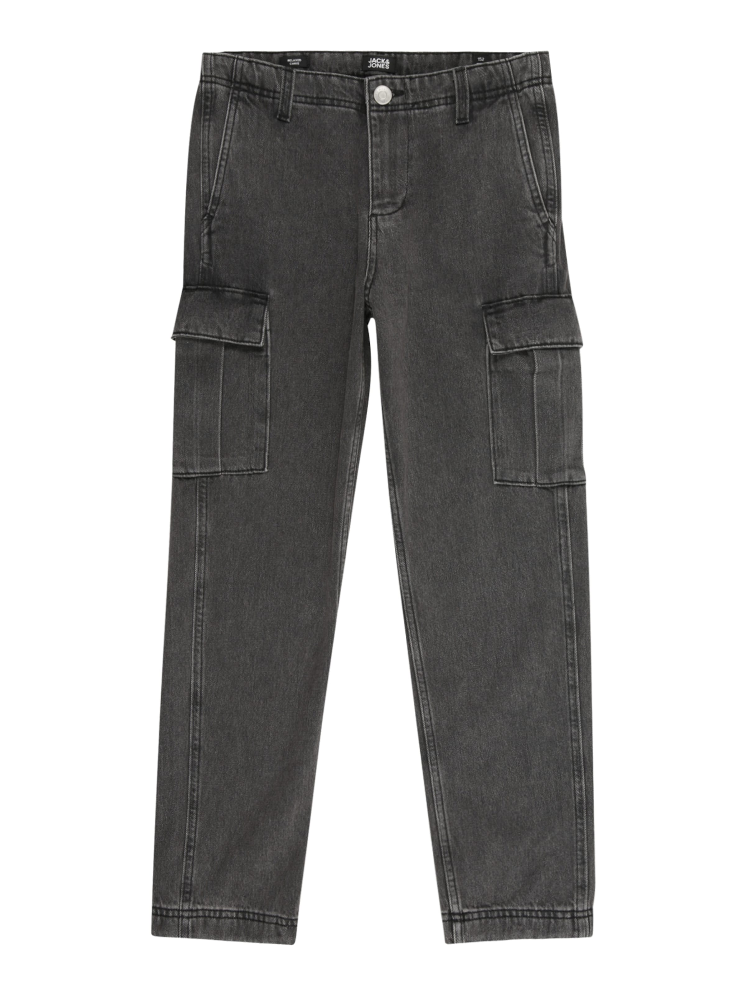 Jack & Jones Junior Loosefit Jeans 'JJICHRIS JJBARKLEY' in Schwarz: Vorderseite