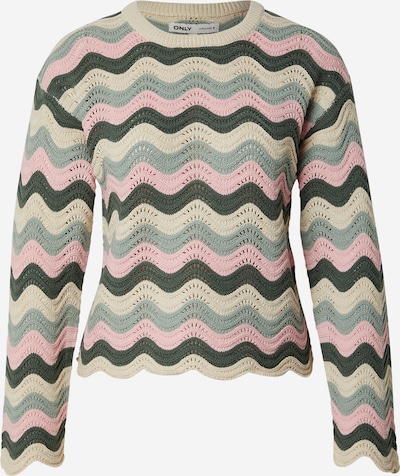 ONLY Neulepaita 'ONLASA' värissä kerma / minttu / tummanvihreä / roosa, Tuotenäkymä