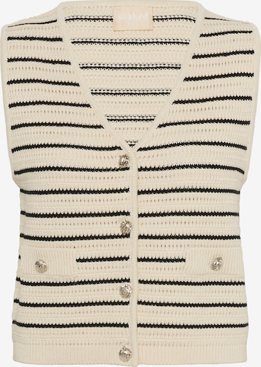 SOAKED IN LUXURY Kardigan bez rukava 'SLMadalena' u crna / bijela, Pregled proizvoda