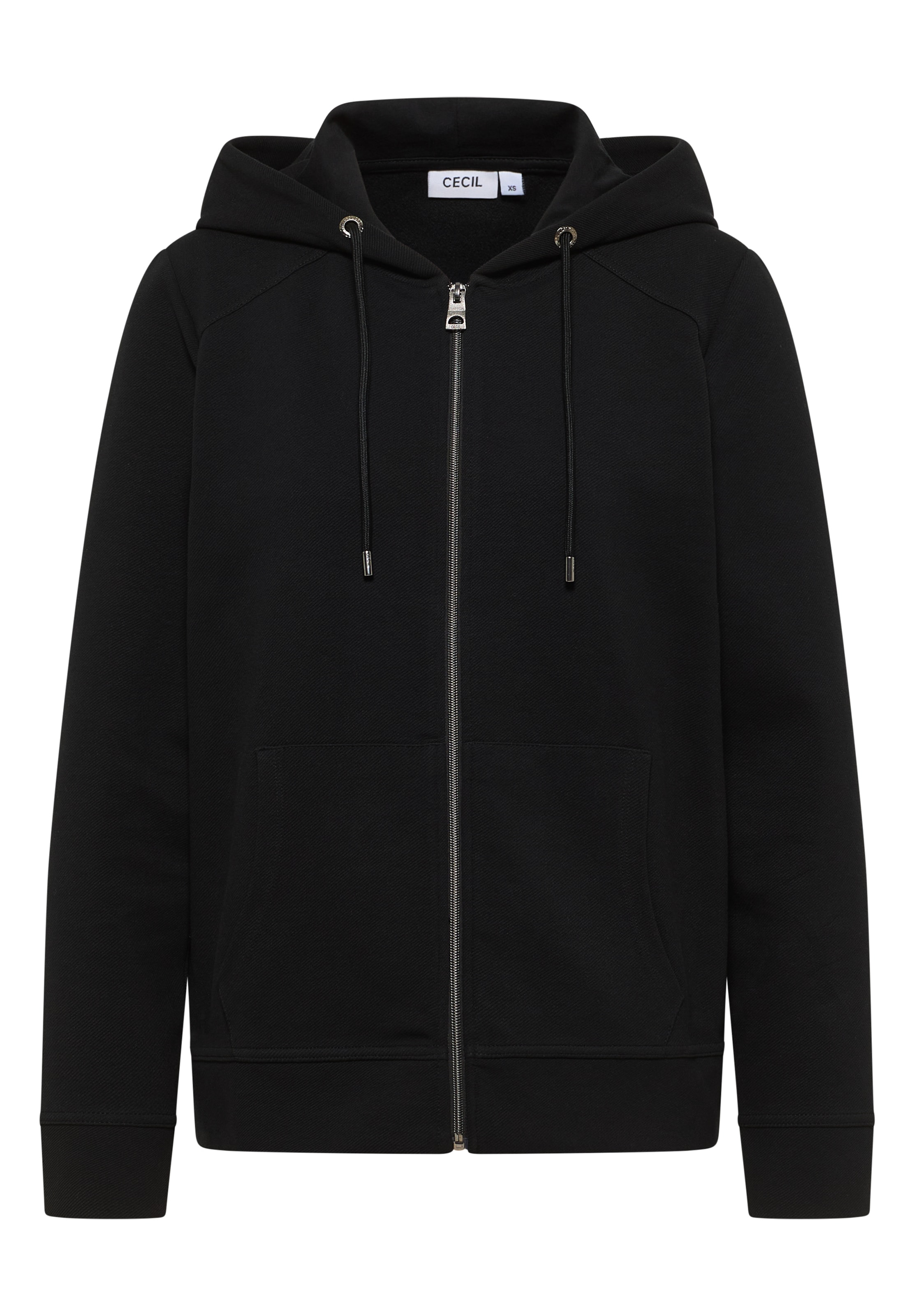 CECIL Zip-Up Hoodie in Black: front
