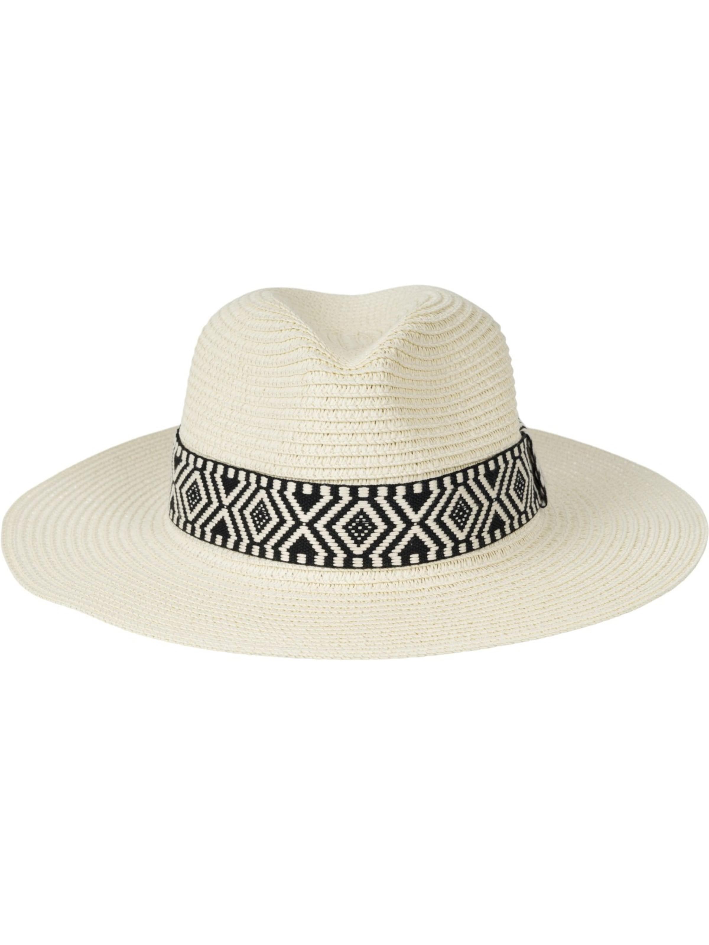 styleBREAKER Hut 'Panama Strohhut Hutband Azteken Muster'‌‌‌‌‌‌‌‌ in Beige