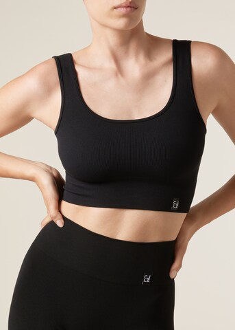 CALZEDONIA Sports Top 'SEAMLESS' in Black