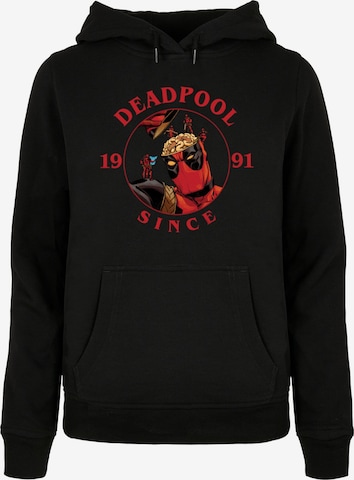 ABSOLUTE CULT Sweatshirt 'Deadpool - Brain Damage' in Zwart: voorkant