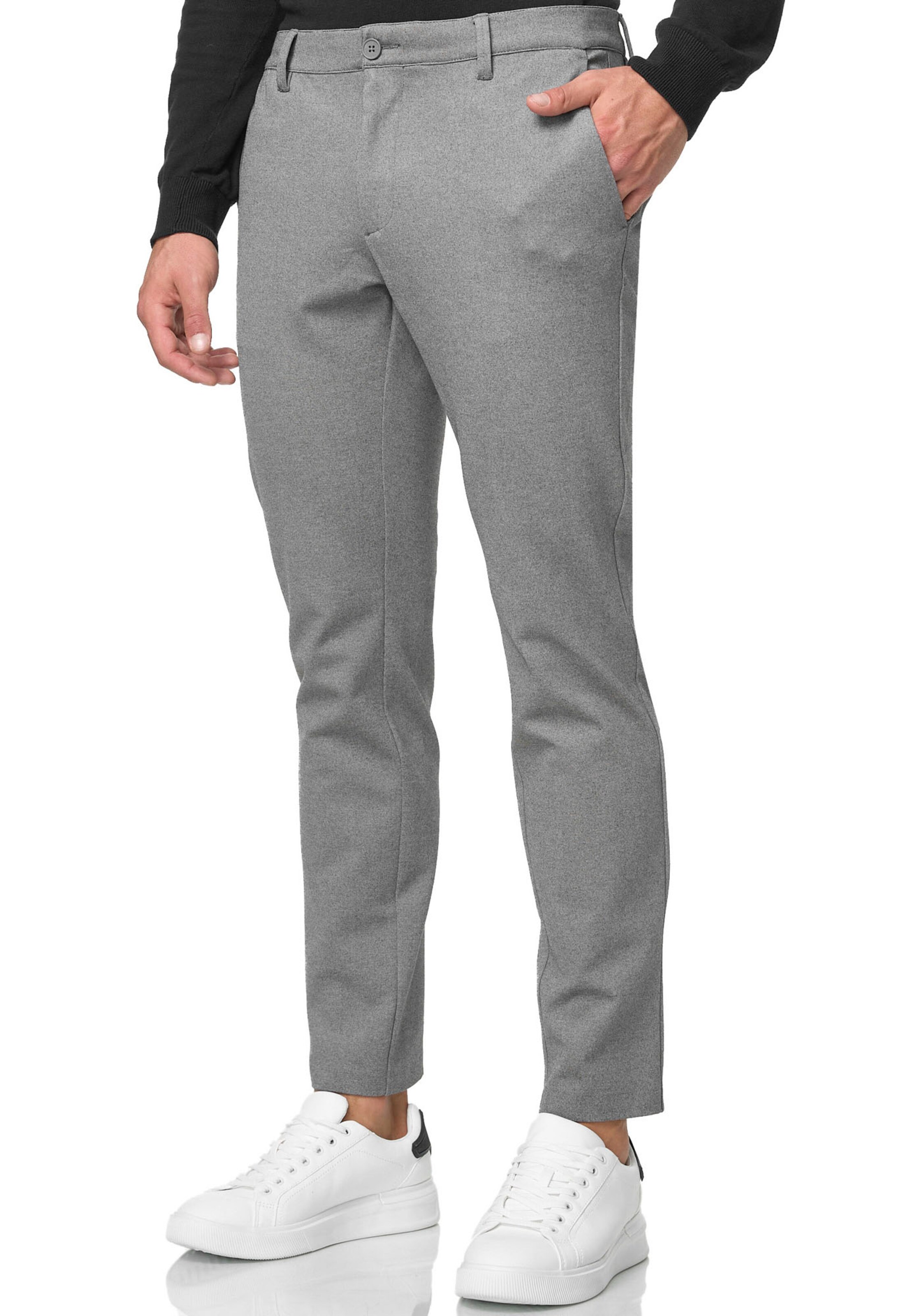 INDICODE JEANS Regular Chino Pants in Grey