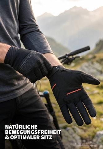 REUSCH Athletic Gloves in Black: front