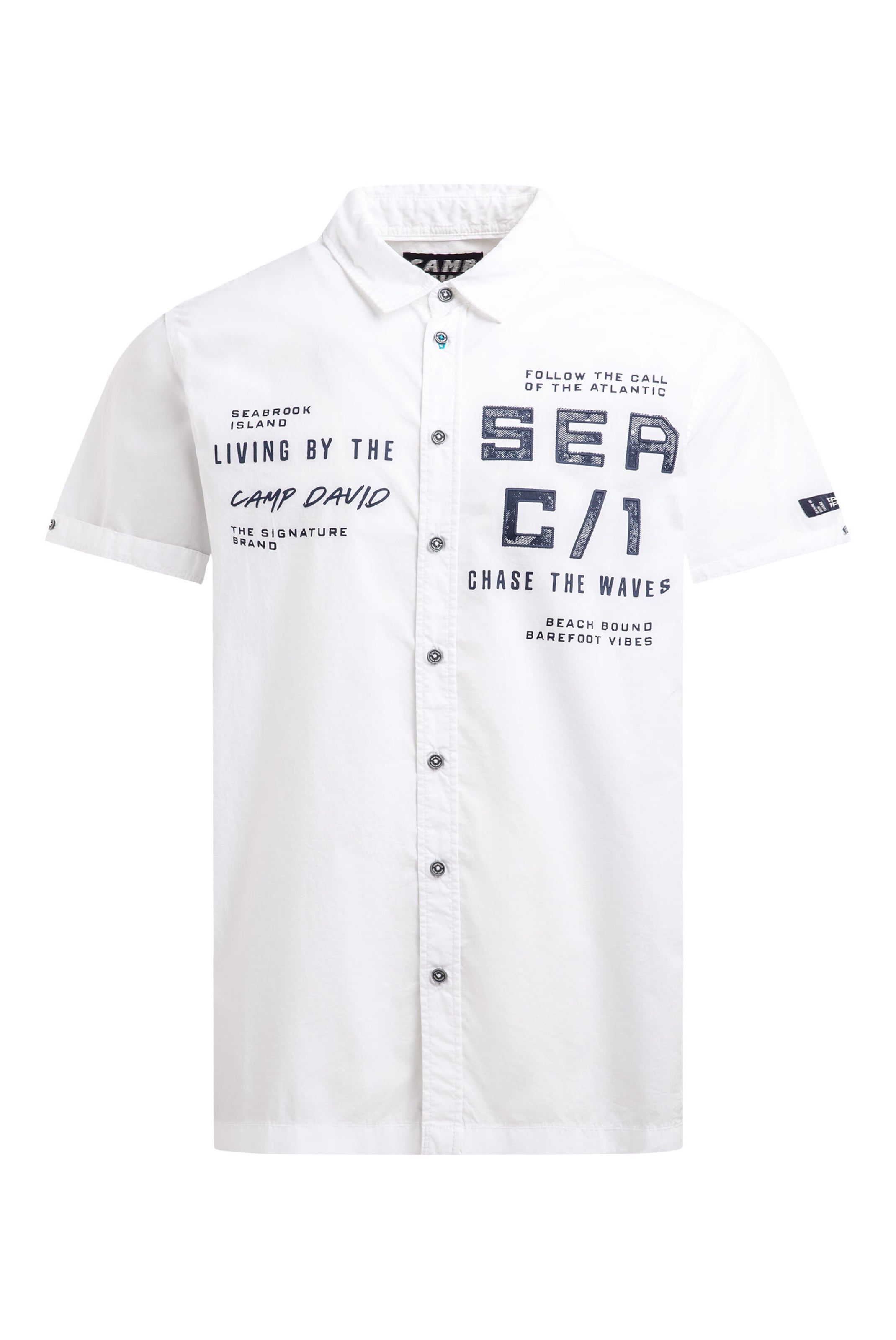 CAMP DAVID Regular fit Button Up Shirt in White: front
