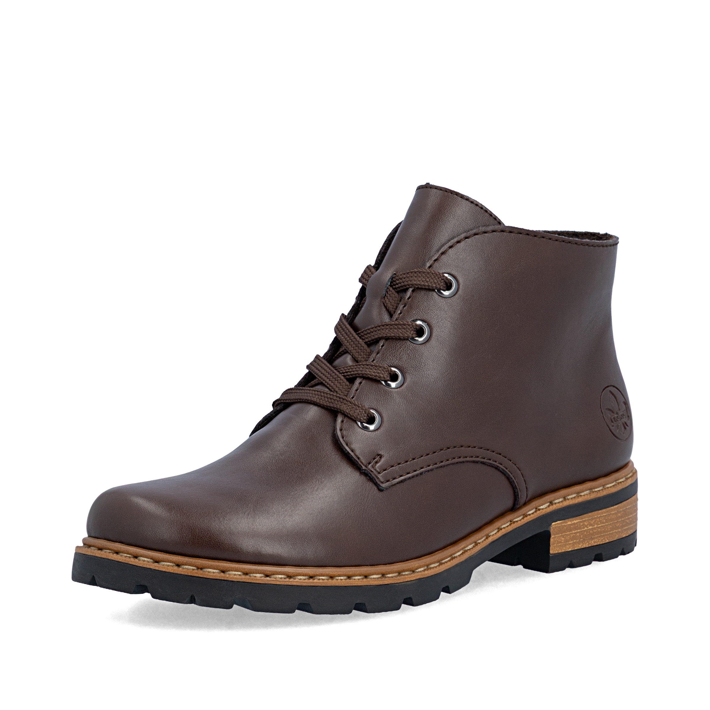 Bottines à lacets Rieker en marron : devant