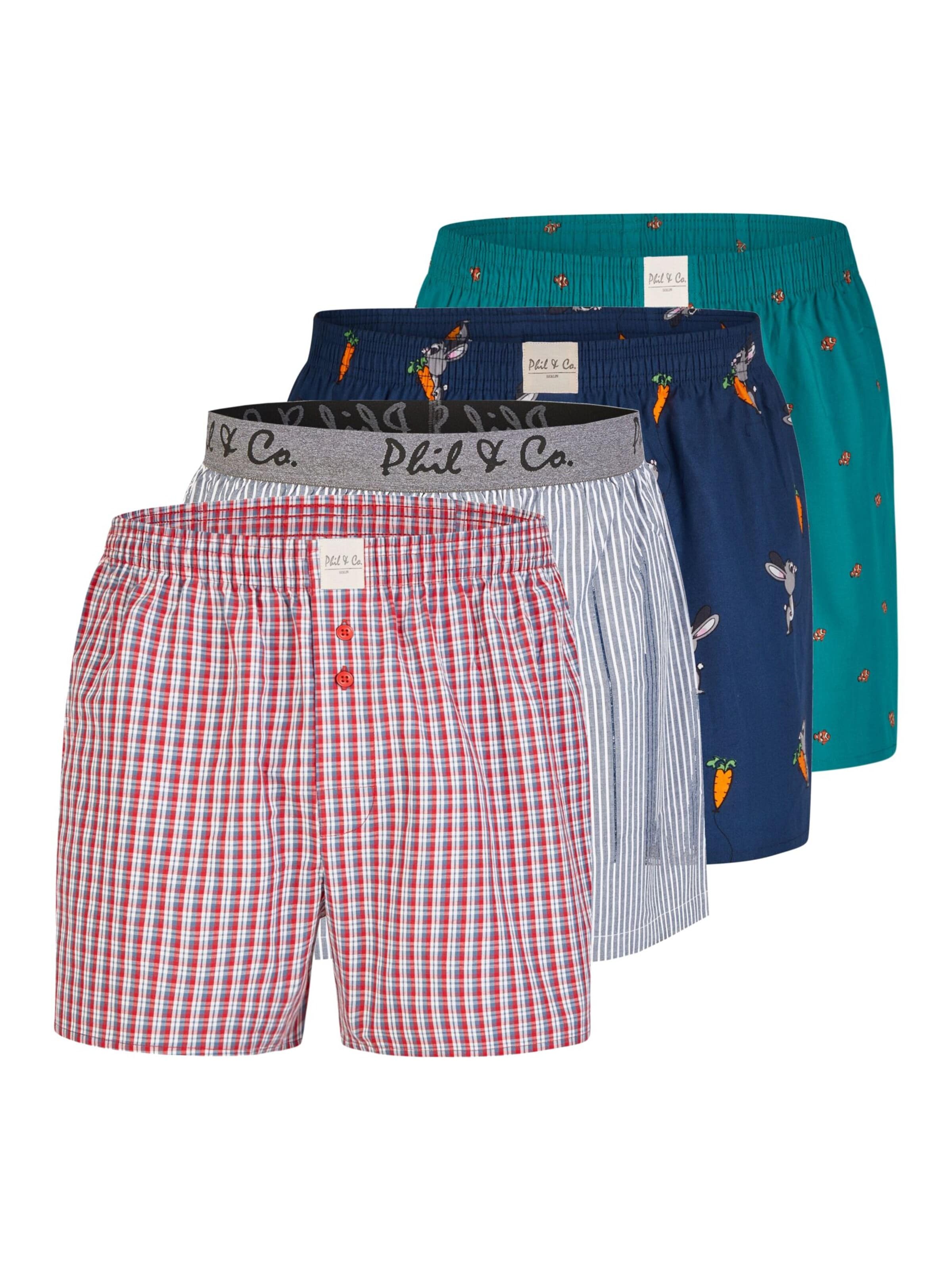 Phil & Co. Berlin Boxershorts 'Phil & Co. Berlin Men's Woven Boxer Shorts, Pack of 4 – 100% cotton, assorted colours, breathable & comfortable'‌‌ in Mischfarben: Vorderseite