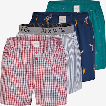 Phil & Co. Berlin Boxershorts 'Phil & Co. Berlin Men's Woven Boxer Shorts, Pack of 4 – 100% cotton, assorted colours, breathable & comfortable' in Mischfarben: Vorderseite