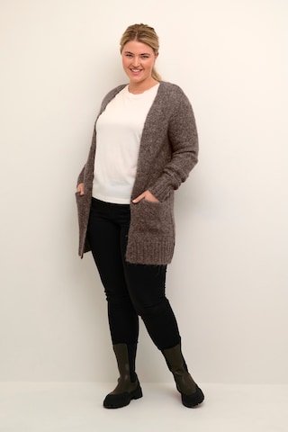 KAFFE CURVE Knit Cardigan 'Calicia' in Brown