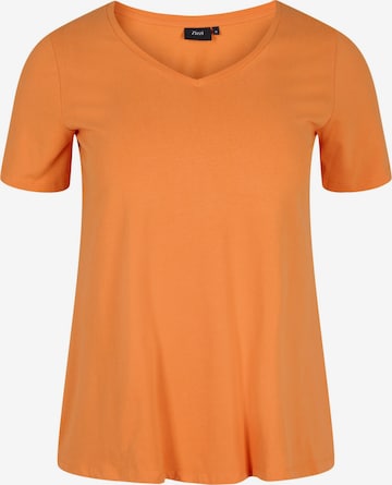 T-shirt Zizzi en orange : devant