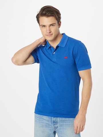 LEVI'S ® Shirt 'Slim Housemark Polo' in Blauw: voorkant
