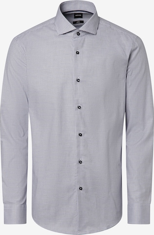 BOSS Black Slim fit Button Up Shirt in Grey: front
