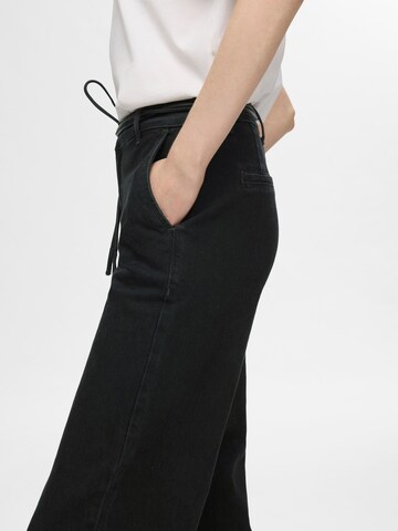 SELECTED Wide leg Jeans in Zwart
