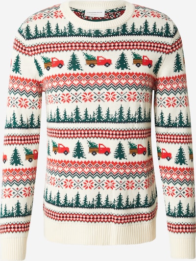 Megztinis iš Lindbergh, spalva – ruda / tamsiai žalia / ryškiai raudona / balta, Prekių apžvalga