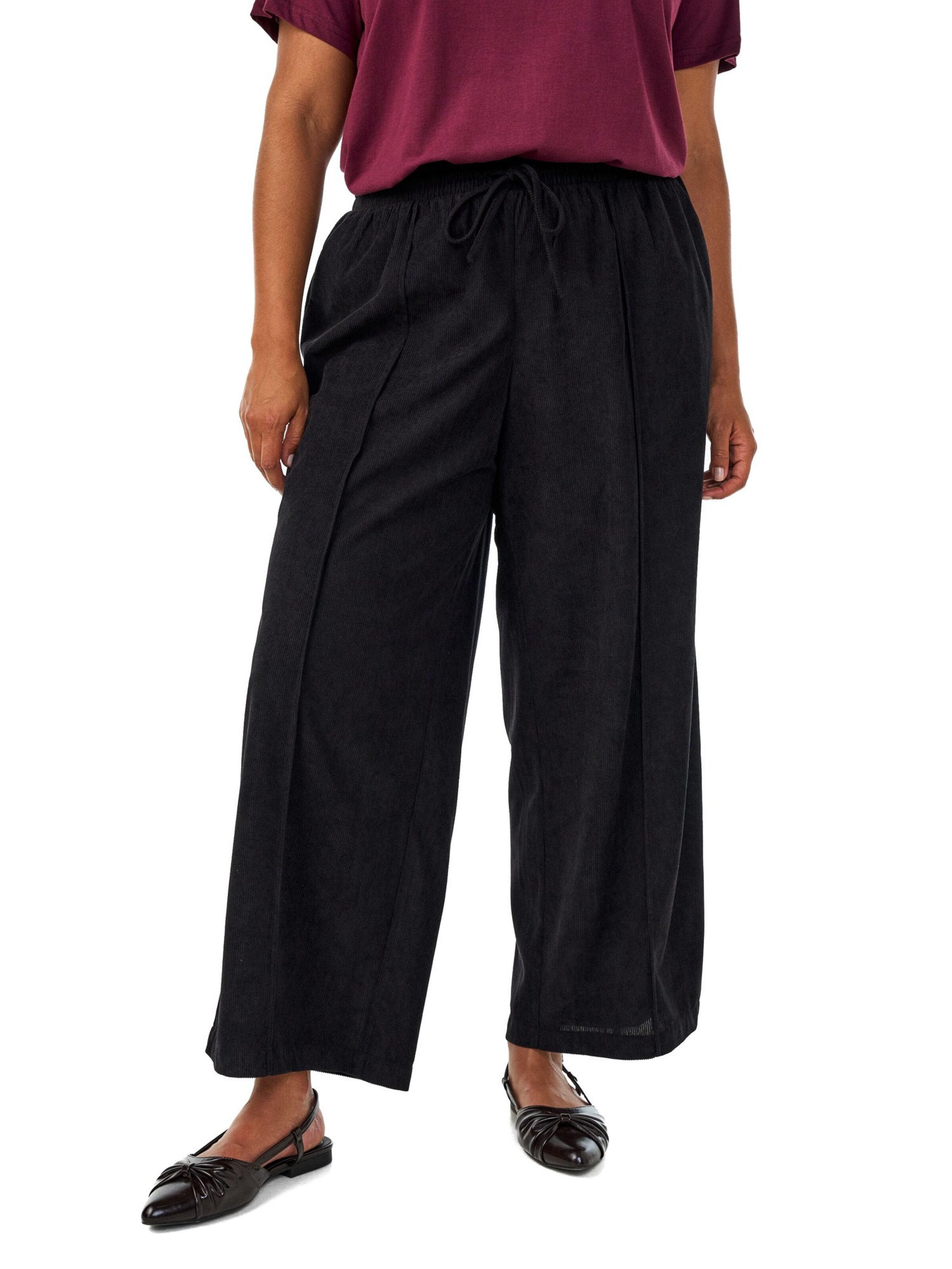 Loosefit Pantaloni 'FLELISA' di Zizzi in nero: frontale