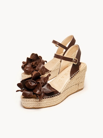Alhamas - Sandalias con hebilla 'Alpargata Cuña 8 cm' en marrón