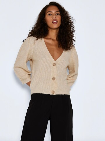 Noisy may Knit Cardigan 'Lilje' in Beige: front