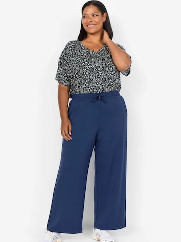 Wasabi Concept Wide leg Broek 'Sabina' in Blauw