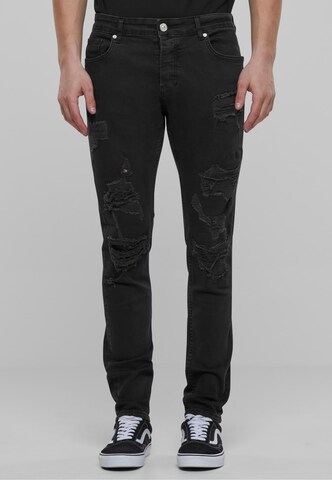 2Y Premium Slimfit Jeans in Zwart: voorkant