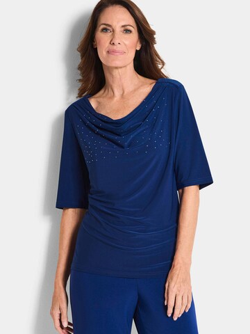 Goldner Shirt in Blau: Vorderseite