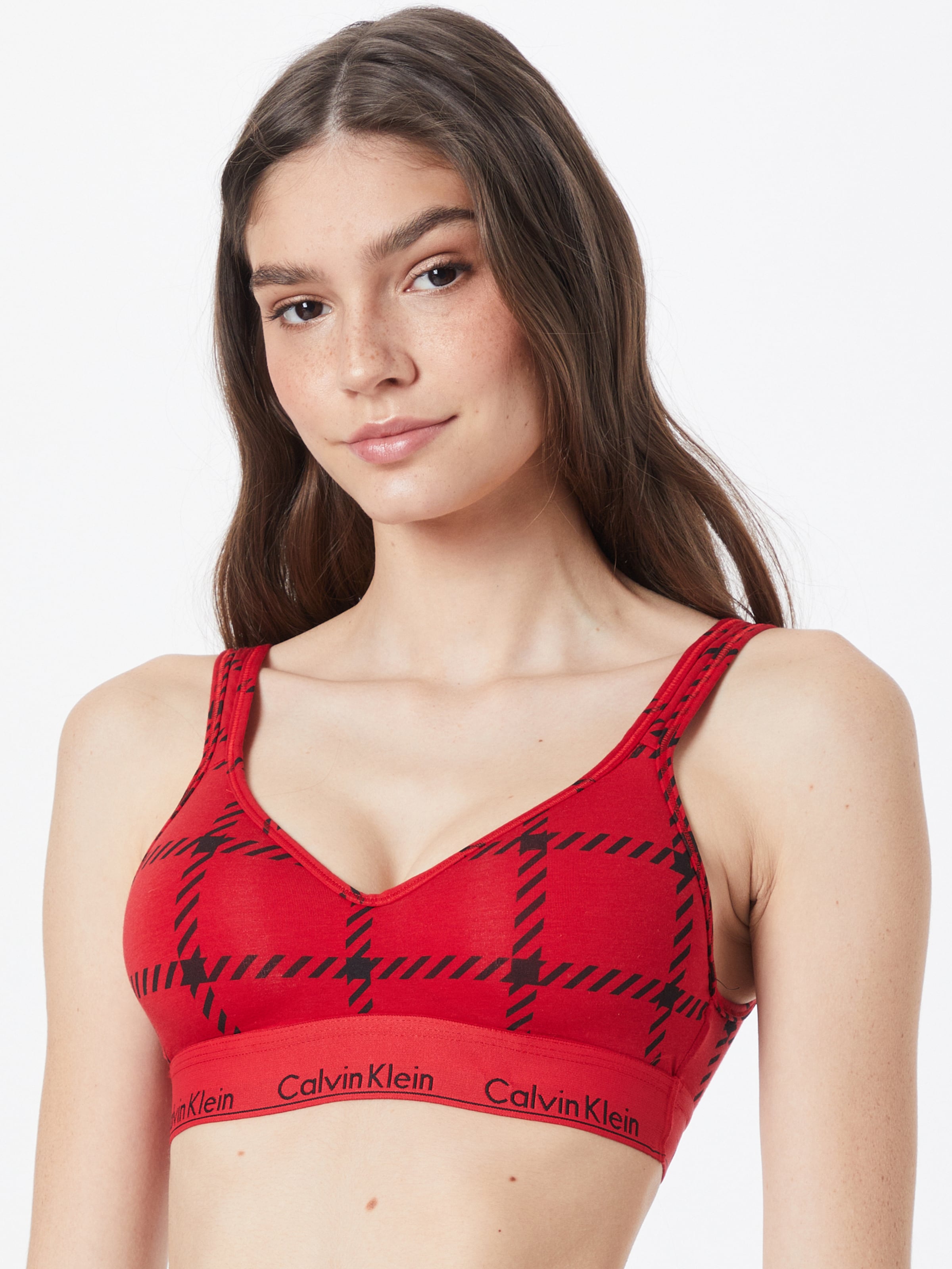 calvin klein red crop top