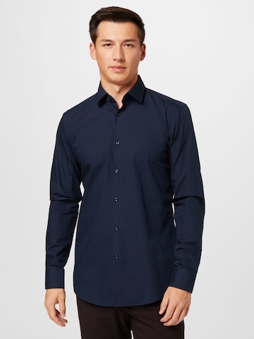 Coupe slim Chemise 'Jenno' HUGO en bleu : devant