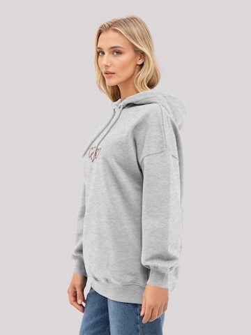 F4NT4STIC Hoodie 'Rote Herzen' in Grau