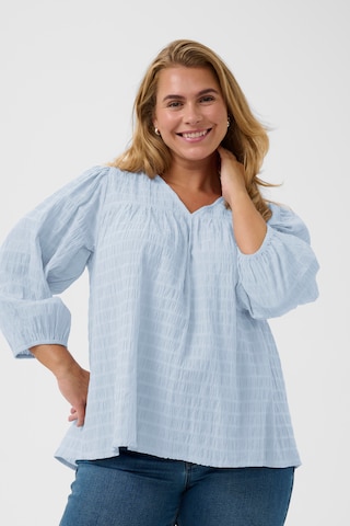 KAFFE CURVE Blouse 'KCmaisie' in Blauw: voorkant