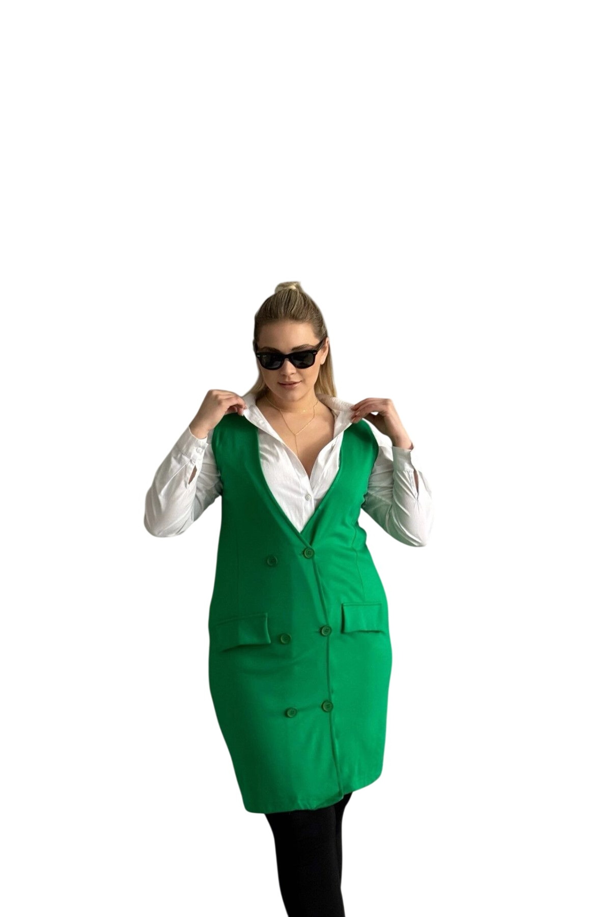 Stil Diva Vest in Green: front