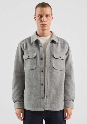 QS Regular fit Overhemd in Grijs: voorkant