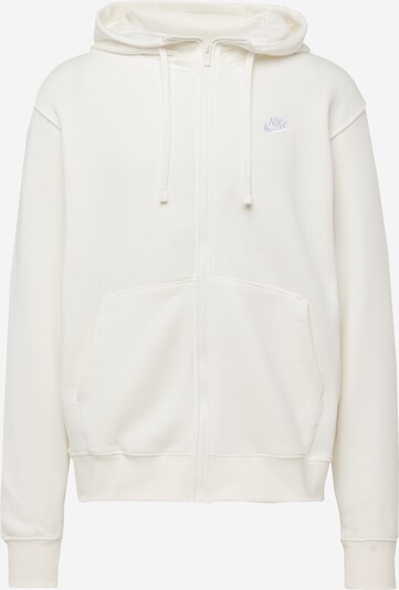 Nike Sportswear Sudadera con cremallera 'CLUB FLEECE' en marfil / blanco, Vista del producto