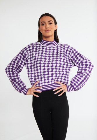 Pull-over faina en violet : devant