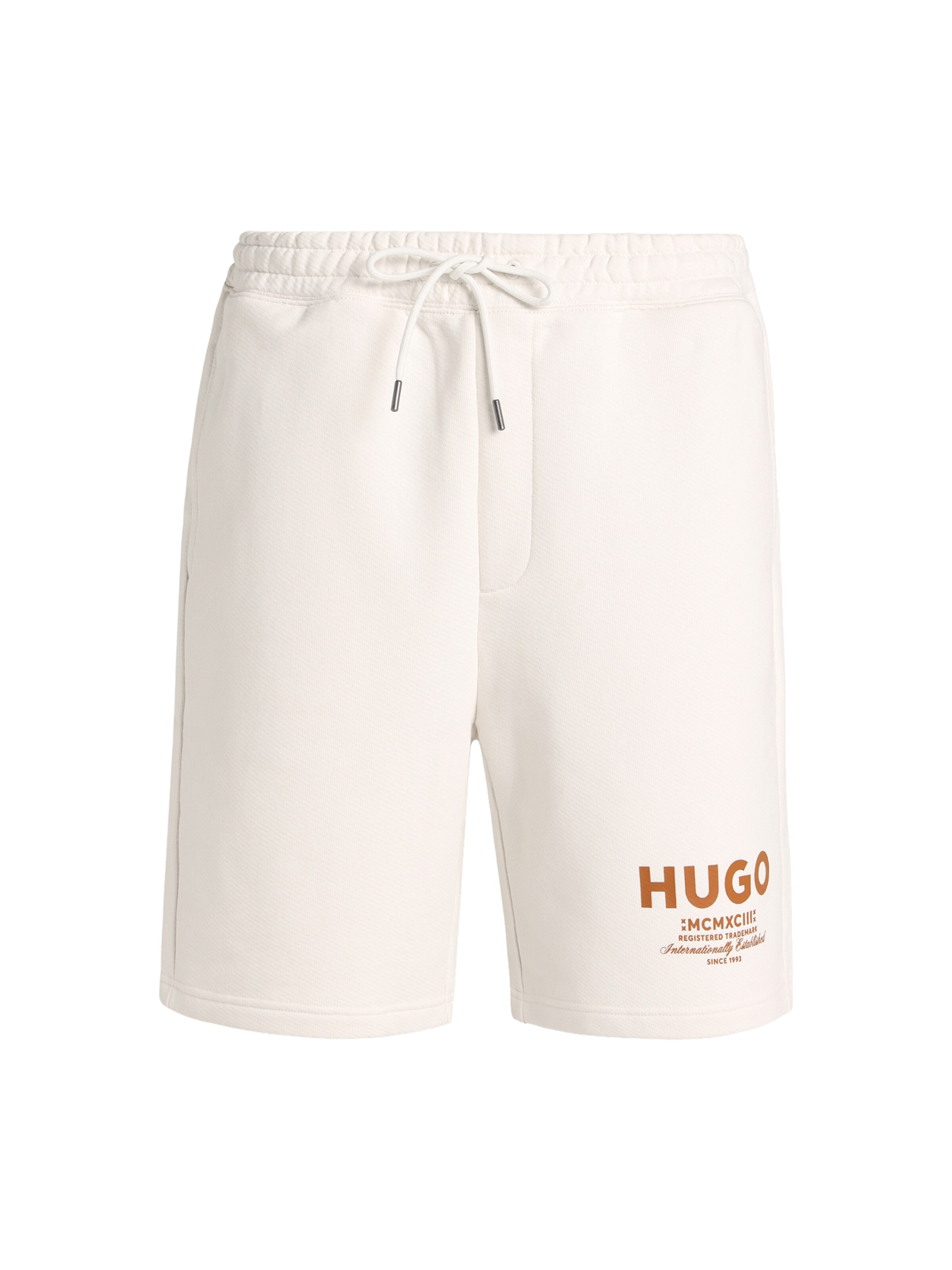 HUGO Pantalon 'Nomario' en 29-30 en cognac / blanc cassé, Vue avec produit